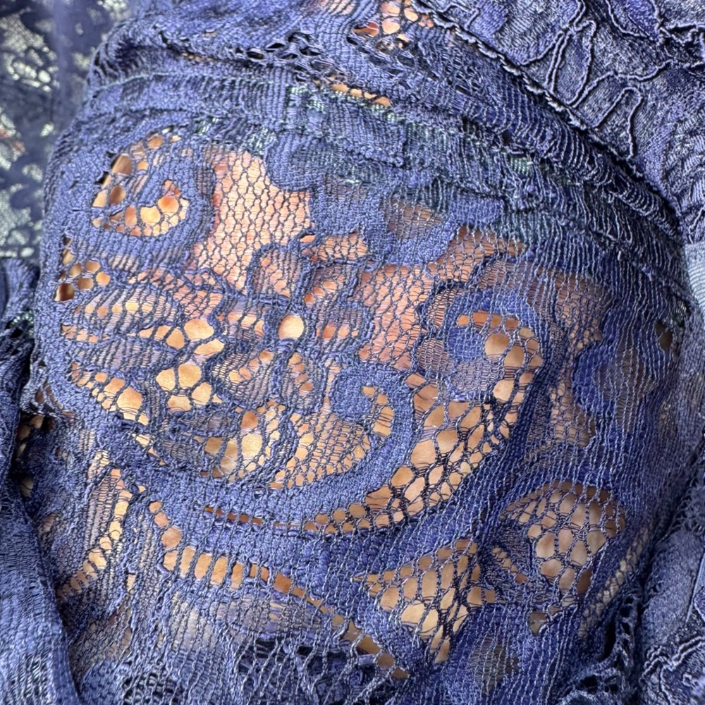 Savage X Fenty Bodysuit Women Plus 3X lingerie Navy Blue Floral Lace Sexy - Picture 8 of 14